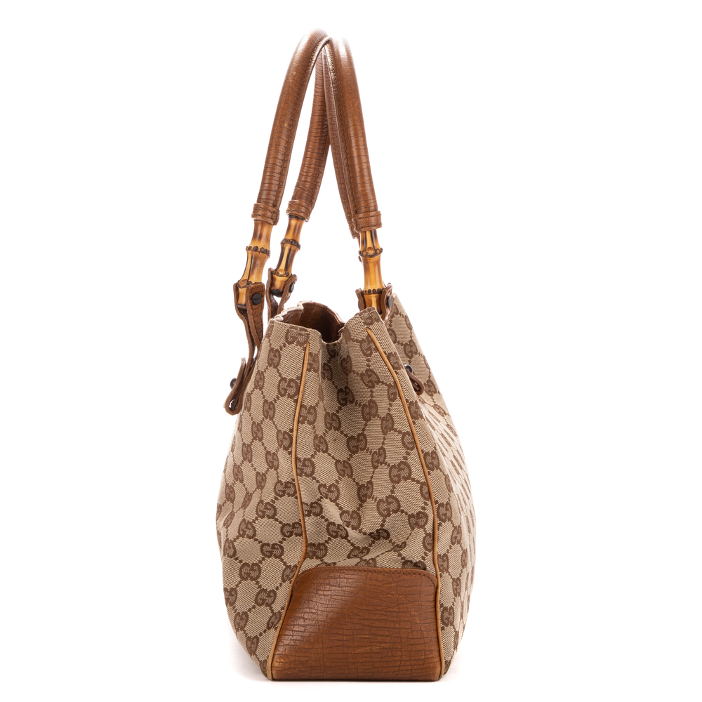 Gucci Bamboo Tote in Beige Monogram canvas - Picture 4 of 8